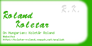 roland koletar business card