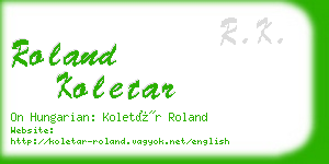 roland koletar business card